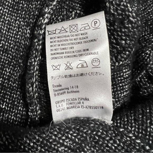 𝅺escada Wool Blend Cable Knit Ruffle Sweater Cardigan - Picture 7 of 13